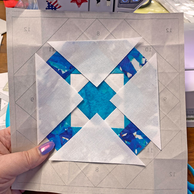 The #8s and #9s are glue basted into position