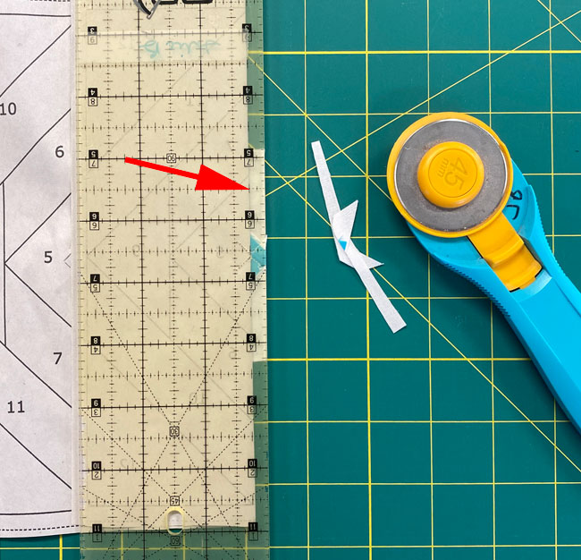 Trim away the excess fabric past the 1/4" seam allowance