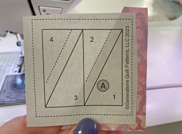 Position #1 on the unprinted side of the pattern using a dot of glue stick Position #1 on the unprinted side of the pattern using a dot of glue stick