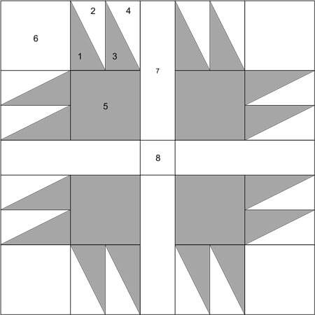 Turkey Tracks quilt block design Turkey Tracks quilt block design