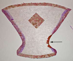 Turn the basket side seam allowances Turn the basket side seam allowances