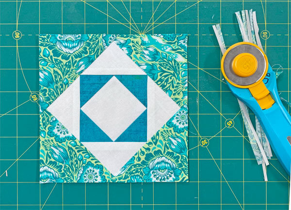 It's done! Our Twelve Triangles block is done! It's done! Our Twelve Triangles block is done!