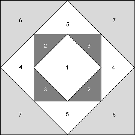 Twelve Triangles quilt block design