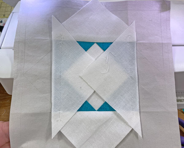 After trimming away the dog ears created by adding the #5 triangles After trimming away the dog ears created by adding the #5 triangles