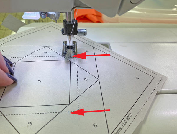 Sew the seam connecting the First #2 to #1 Sew the seam connecting the First #2 to #1