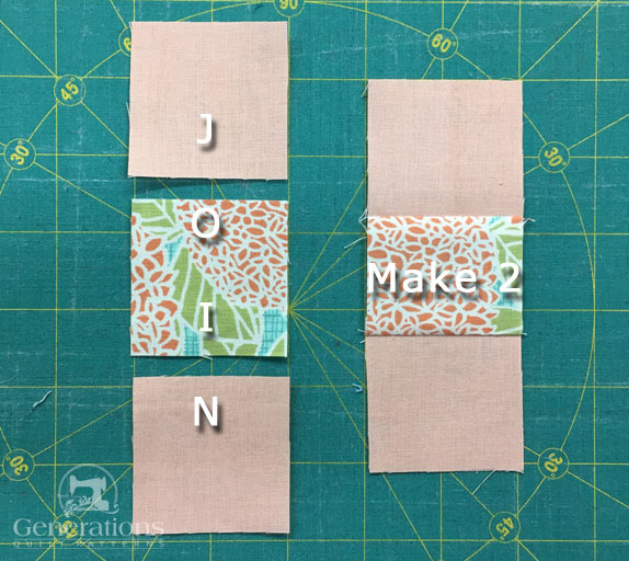 Sew the #3/#2/#3 strip Sew the #3/#2/#3 strip