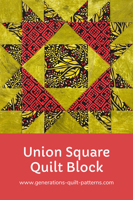 Pin this Union Square quilt block tutorial