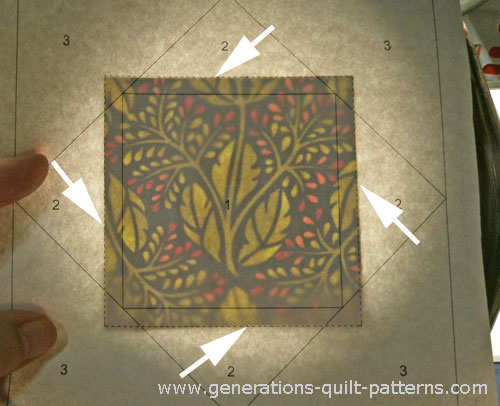 Position #1 using the placement guides