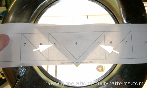 Position #4 between the placement guides