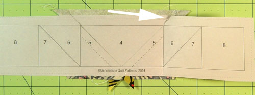 Fold back the pattern on the seamline.