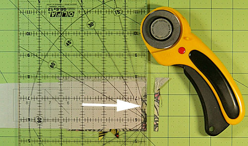 Trim away the excess from the border