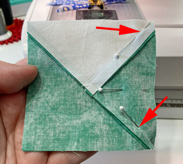 On these lumpy seams, I pin right next to the stitches On these lumpy seams, I pin right next to the stitches