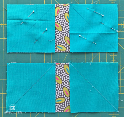 Get the patches ready to sew connector corners Get the patches ready to sew connector corners