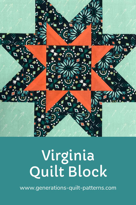 Pin this Virginia quilt block tutorial