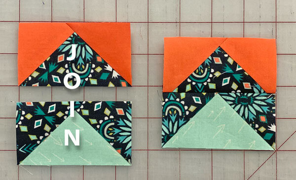 Stitch pairs of Flying Geese together