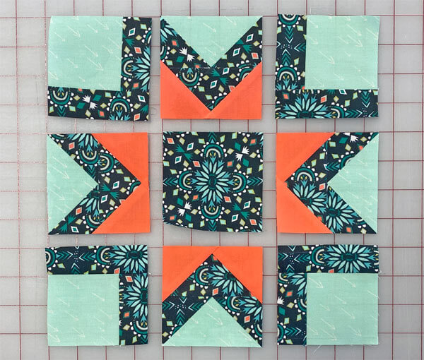 Arrange the units into the Virginia quilt block design