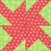 Click here to go to the Wheels quilt block tutorial in 5 sizes