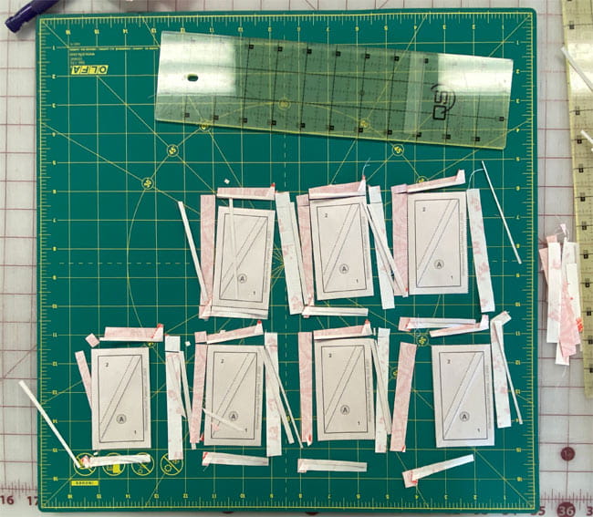 Using a rotating cutting mat to trim bigger batches of HRT-As