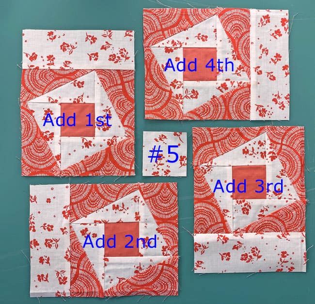 Piecing order to assemble the quilt block Piecing order to assemble the quilt block