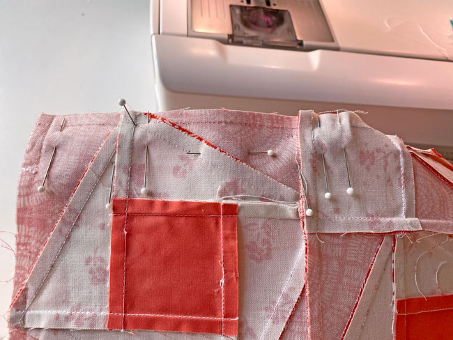 The final partial seam is pinned The final partial seam is pinned