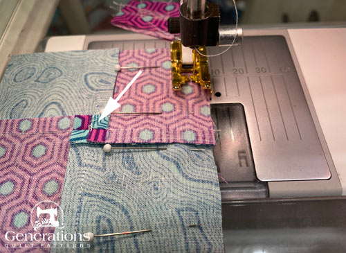 Sewing to 4-patches together