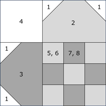 Woven Heart quilt block pattern with strip piecing Woven Heart quilt block pattern with strip piecing