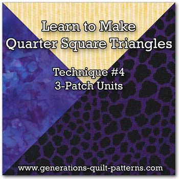 3 patch quarter square triangle block step by step quarter square triangle chart