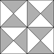 Hourglass quilt block, Big Dipper, variation 8