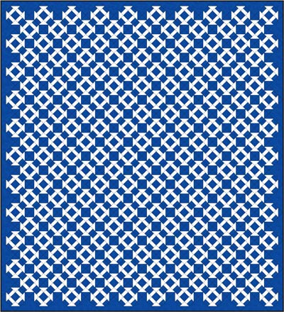 Churn Dash quilt design, diagonal set