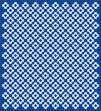 Churn Dash quilt design, diagonal set