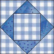 Hourglass quilt block, Economy variation 6