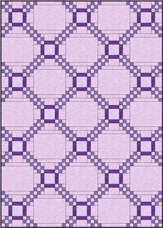 Five Patch quilt design, straight set with alternate blocks