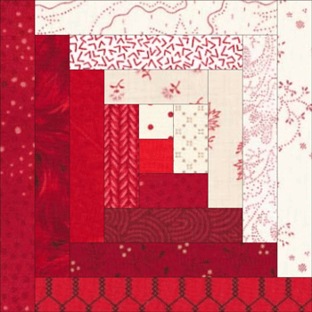 Log Cabin quilt block with even strips