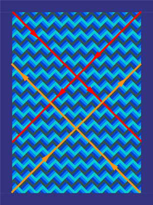 Machine quilting diagonal lines for an on-point set of blocks