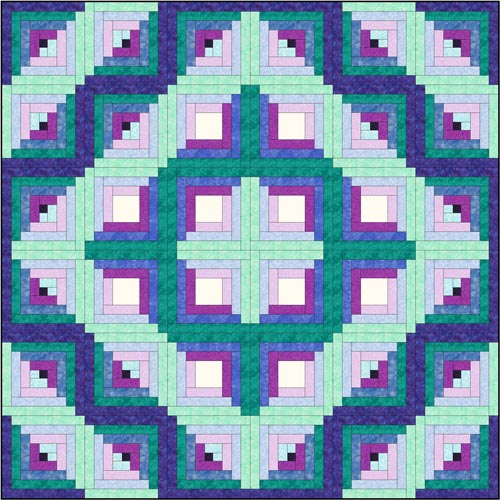 Log Cabin quilt pattern - Design 3