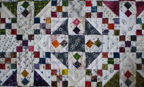 A close-up of Ohmigosh! quilt blocks