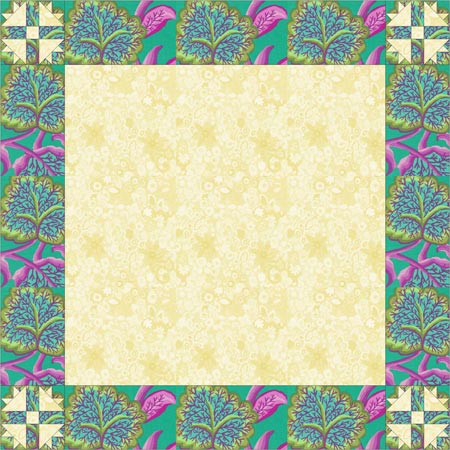 Another pieced block as a cornerstone