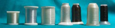 A variety of clear threads by several manufacturers