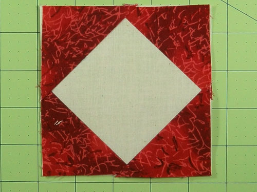 The finished square in a square quilt block