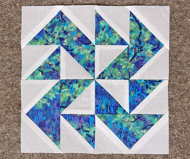 Our finished sample Yankee Puzzle quilt block Our finished sample Yankee Puzzle quilt block
