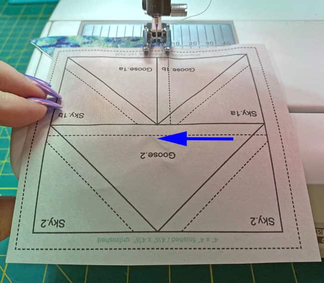 Sew the seam to join Goose-1a and 1b