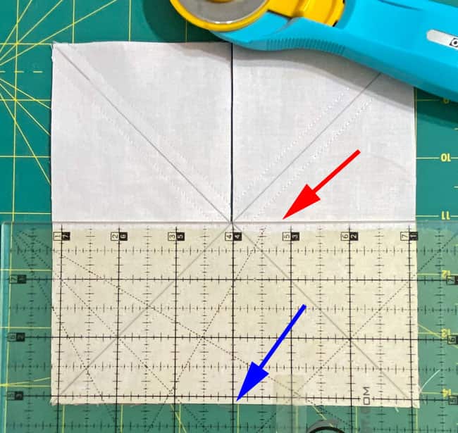 Cut each rectangles into 2 equal squares