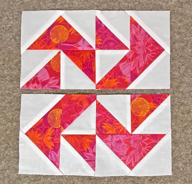 After sewing the units into 2 rows After sewing the units into 2 rows