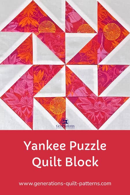 Remember to pin this Yankee Puzzle quilt block tutorial to stitch up later Remember to pin this Yankee Puzzle quilt block tutorial to stitch up later
