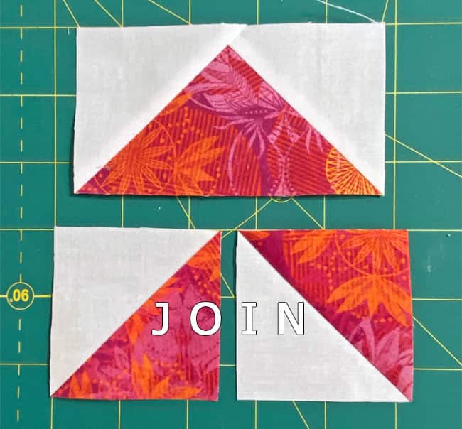 Lay the HSTs and a FG in the design of a Yankee Puzzle unit Lay the HSTs and a FG in the design of a Yankee Puzzle unit